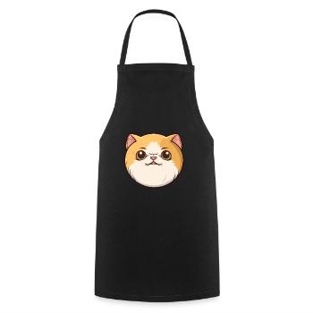 Exotic Shorthair Cat Cartoon Watercolor Clipart - Cooking Apron - black - Front - AI Model Male 185 dark (185cm)