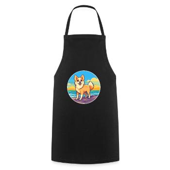 Norwegischer Lundehund Hunderasse Cartoon Kawaii Hund - Kochschürze - Schwarz - Vorne - AI Model Male 185 dark (185cm)