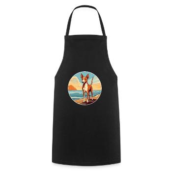 Podenco Canario Dog Breed Cartoon Kawaii Clipart - Cooking Apron - black - Front - AI Model Male 185 dark (185cm)