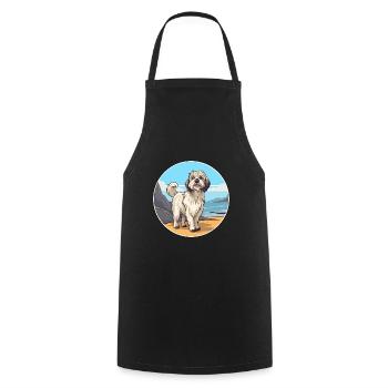 Berger des Pyrénées chien race Cartoon Kawaii Clipart - Tablier de cuisine - noir - Devant - AI Model Male 185 dark (185cm)
