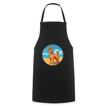 Uruguayan Cimarron Dog Breed Cartoon Kawaii Dog - Cooking Apron - black - Front - AI Model Male 185 dark (185cm)