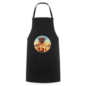 Transmontano Mastiff Race Chien Cartoon Kawaii Chien - Tablier de cuisine - noir - Devant - AI Model Male 185 dark (185cm)