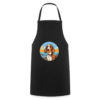 Russe Arlequin Hound chien race Cartoon Kawaii - Tablier de cuisine - noir - Devant - AI Model Male 185 dark (185cm)