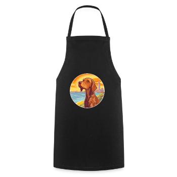 Cheveux durs Vizsla chien race Cartoon Kawaii Clipart - Tablier de cuisine - noir - Devant - AI Model Male 185 dark (185cm)