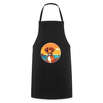 Sapsali Dog Breed Cartoon Kawaii Clipart Dog Pet - Cooking Apron - black - Front - AI Model Male 185 dark (185cm)