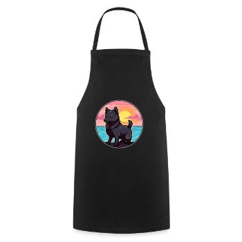 Schipperke chien race dessin animé Kawaii Clipart chien - Tablier de cuisine - noir - Devant - AI Model Male 185 dark (185cm)