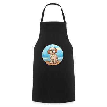 Shih Poo chien race dessin animé Kawaii Clipart chien animal de compagnie - Tablier de cuisine - noir - Devant - AI Model Male 185 dark (185cm)