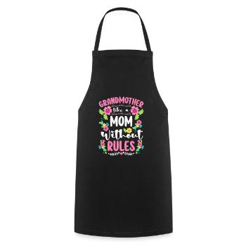 Grand-père grand-mère bébé - Tablier de cuisine - noir - Devant - AI Model Male 185 dark (185cm)
