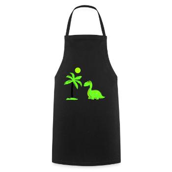 dinosaurier palme 02 - Kochschürze - Schwarz - Vorne - AI Model Male 185 dark (185cm)