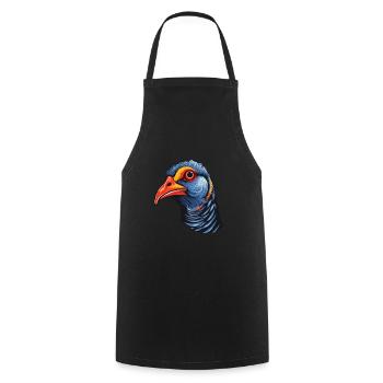 Guinea Fowl Colorful Watercolor Cartoon Kawaii Ani - Cooking Apron - black - Front - AI Model Male 185 dark (185cm)