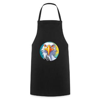 Seagull Colorful Watercolor Cartoon Kawaii Animal - Cooking Apron - black - Front - AI Model Male 185 dark (185cm)