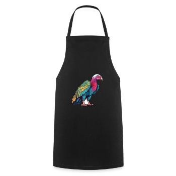 Geier Buntes Aquarell Cartoon Kawaii Tier - Kochschürze - Schwarz - Vorne - AI Model Male 185 dark (185cm)