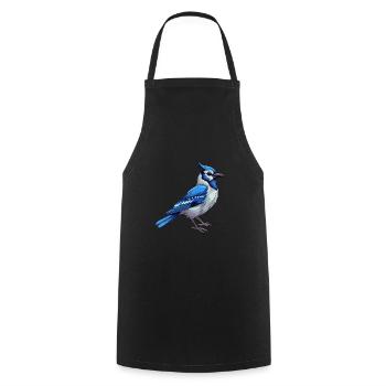 Blue Jay Colorful Watercolor Cartoon Kawaii Animal - Cooking Apron - black - Front - AI Model Male 185 dark (185cm)