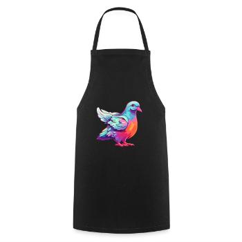 Colombe Aquarelle Colorée Dessin Animé Kawaii Animal - Tablier de cuisine - noir - Devant - AI Model Male 185 dark (185cm)