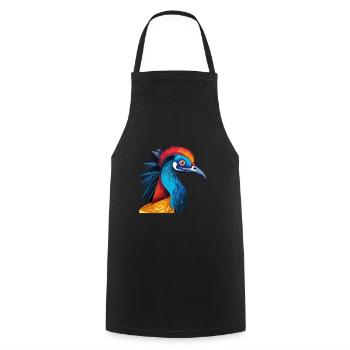 Casoar Aquarelle Colorée Dessin Animé Kawaii Anima - Tablier de cuisine - noir - Devant - AI Model Male 185 dark (185cm)