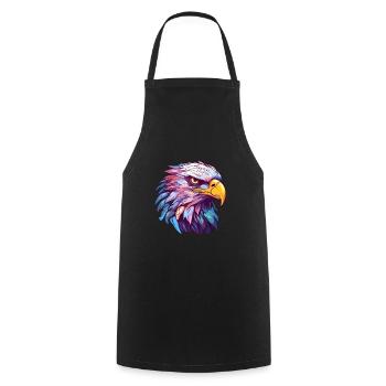 Adler Buntes Aquarell Cartoon Kawaii Tier - Kochschürze - Schwarz - Vorne - AI Model Male 185 dark (185cm)
