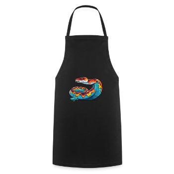 Anaconda Colorful Watercolor Cartoon Kawaii Animal - Cooking Apron - black - Front - AI Model Male 185 dark (185cm)