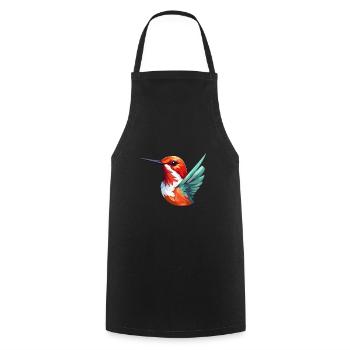 Colibri Oiseau Coloré Aquarelle Dessin Animé Kawaii An - Tablier de cuisine - noir - Devant - AI Model Male 185 dark (185cm)