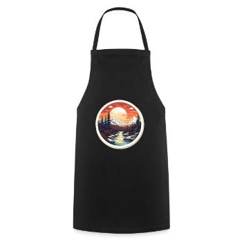 National Park Winter Snow - Cooking Apron - black - Front - AI Model Male 185 dark (185cm)