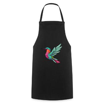 Colibri mignon dessin animé kawaii aquarelle Animal - Tablier de cuisine - noir - Devant - AI Model Male 185 dark (185cm)