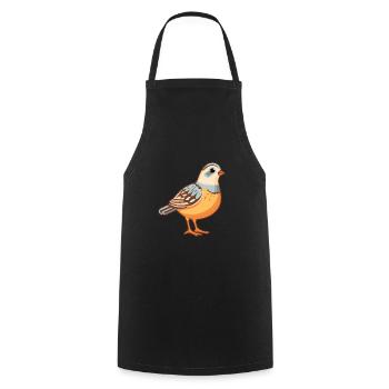 Perdrix mignon dessin animé kawaii aquarelle Animal Pe - Tablier de cuisine - noir - Devant - AI Model Male 185 dark (185cm)