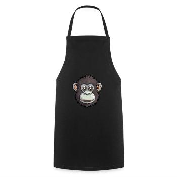 Babouin Mignon Dessin Animé Kawaii Aquarelle Animal De Compagnie - Tablier de cuisine - noir - Devant - AI Model Male 185 dark (185cm)