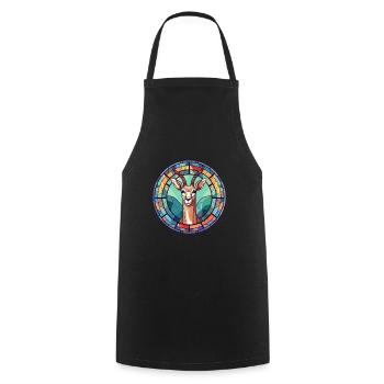 Impala Buntglas Bunte Karikatur Kawaii Anima - Kochschürze - Schwarz - Vorne - AI Model Male 185 dark (185cm)