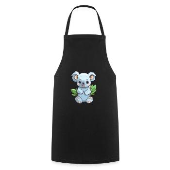 Koala Niedliche Karikatur Kawaii Aquarell Tier Haustier - Kochschürze - Schwarz - Vorne - AI Model Male 185 dark (185cm)