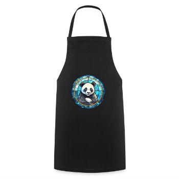 Panda Buntglas Bunte Karikatur Kawaii Tier - Kochschürze - Schwarz - Vorne - AI Model Male 185 dark (185cm)