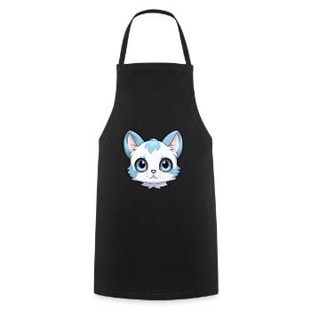 Aegean Cat Cute Happy Kawaii Cartoon Clipart Anima - Cooking Apron - black - Front - AI Model Male 185 dark (185cm)