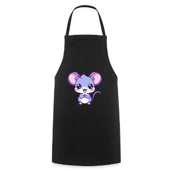 Rat Cute Happy Kawaii Cartoon Clipart Animal - Cooking Apron - black - Front - AI Model Male 185 dark (185cm)