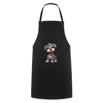 Cesky Terrier Chien Mignon Heureux Kawaii Cartoon Clipar - Tablier de cuisine - noir - Devant - AI Model Male 185 dark (185cm)