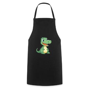 Crocodile mignon heureux kawaii dessin animé Clipart Animal - Tablier de cuisine - noir - Devant - AI Model Male 185 dark (185cm)