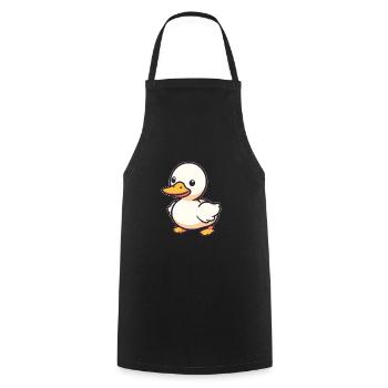 Canard mignon heureux Kawaii dessin animé Clipart Animal - Tablier de cuisine - noir - Devant - AI Model Male 185 dark (185cm)