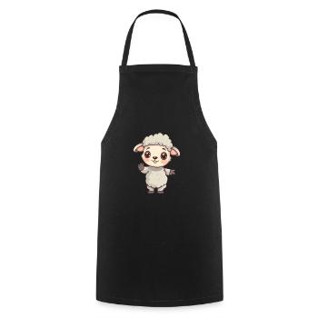 schaf niedlich glücklich kawaii cartoon clipart tier - Kochschürze - Schwarz - Vorne - AI Model Male 185 dark (185cm)