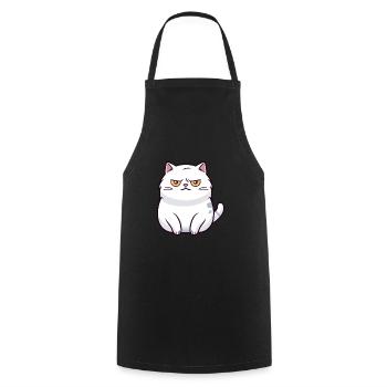 Katze niedlich glücklich kawaii cartoon clipart tier - Kochschürze - Schwarz - Vorne - AI Model Male 185 dark (185cm)