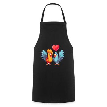 Hähne Kawaii Cartoon Haustier spielt mit Luftballons - Kochschürze - Schwarz - Vorne - AI Model Male 185 dark (185cm)