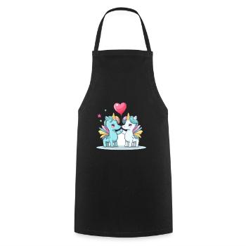 Licornes Kawaii Cartoon Pet Jouant Avec Des Ballons - Tablier de cuisine - noir - Devant - AI Model Male 185 dark (185cm)