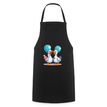 Gooses Kawaii Cartoon Pet Playing With Balloons - Cooking Apron - black - Front - AI Model Male 185 dark (185cm)