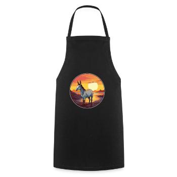 Âne Coloré Aquarelle Dessin Animé Kawaii Animal - Tablier de cuisine - noir - Devant - AI Model Male 185 dark (185cm)