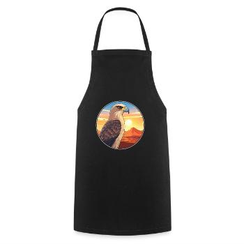 Falcon Colorful Watercolor Cartoon Kawaii Animal - Cooking Apron - black - Front - AI Model Male 185 dark (185cm)