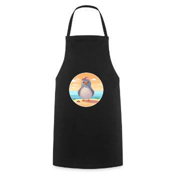 Cuckoo Cartoon Yoga Beach Summer Illustration - Cooking Apron - black - Front - AI Model Male 185 dark (185cm)
