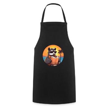 Dachs niedlicher lustiger Cartoon Kawaii Buchstrand - Kochschürze - Schwarz - Vorne - AI Model Male 185 dark (185cm)