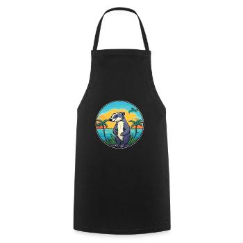 Blaireau Aquarelle Dessin Animé Kawaii Clipart Animal - Tablier de cuisine - noir - Devant - AI Model Male 185 dark (185cm)