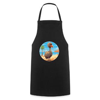 Emu Watercolor Cartoon Kawaii Clipart Animal - Cooking Apron - black - Front - AI Model Male 185 dark (185cm)