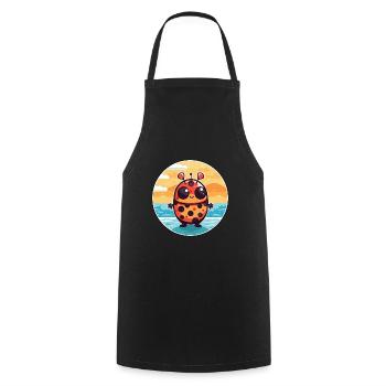 Ladybug Watercolor Cartoon Kawaii Clipart Animal - Cooking Apron - black - Front - AI Model Male 185 dark (185cm)