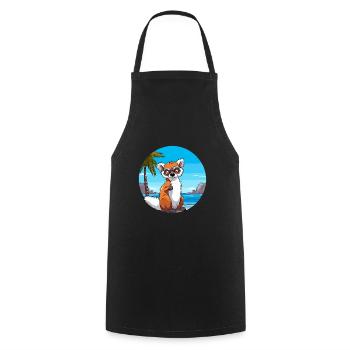 Lemur Watercolor Cartoon Kawaii Clipart Animal - Cooking Apron - black - Front - AI Model Male 185 dark (185cm)