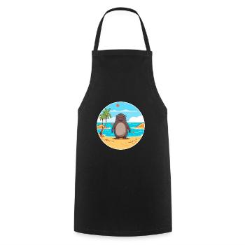Mole Watercolor Cartoon Kawaii Clipart Animal - Cooking Apron - black - Front - AI Model Male 185 dark (185cm)