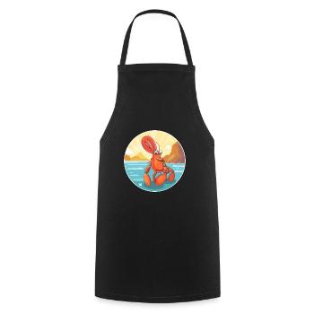 Homard aquarelle dessin animé Kawaii Clipart Animal - Tablier de cuisine - noir - Devant - AI Model Male 185 dark (185cm)