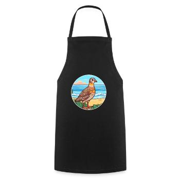 Perdrix aquarelle dessin animé Kawaii Clipart Animal - Tablier de cuisine - noir - Devant - AI Model Male 185 dark (185cm)